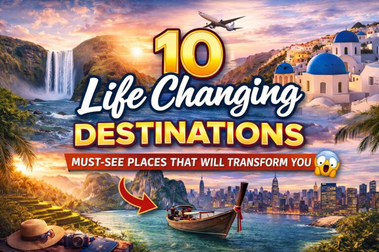 Life changing destinations around the world including Iceland, Santorini, Bali and New York