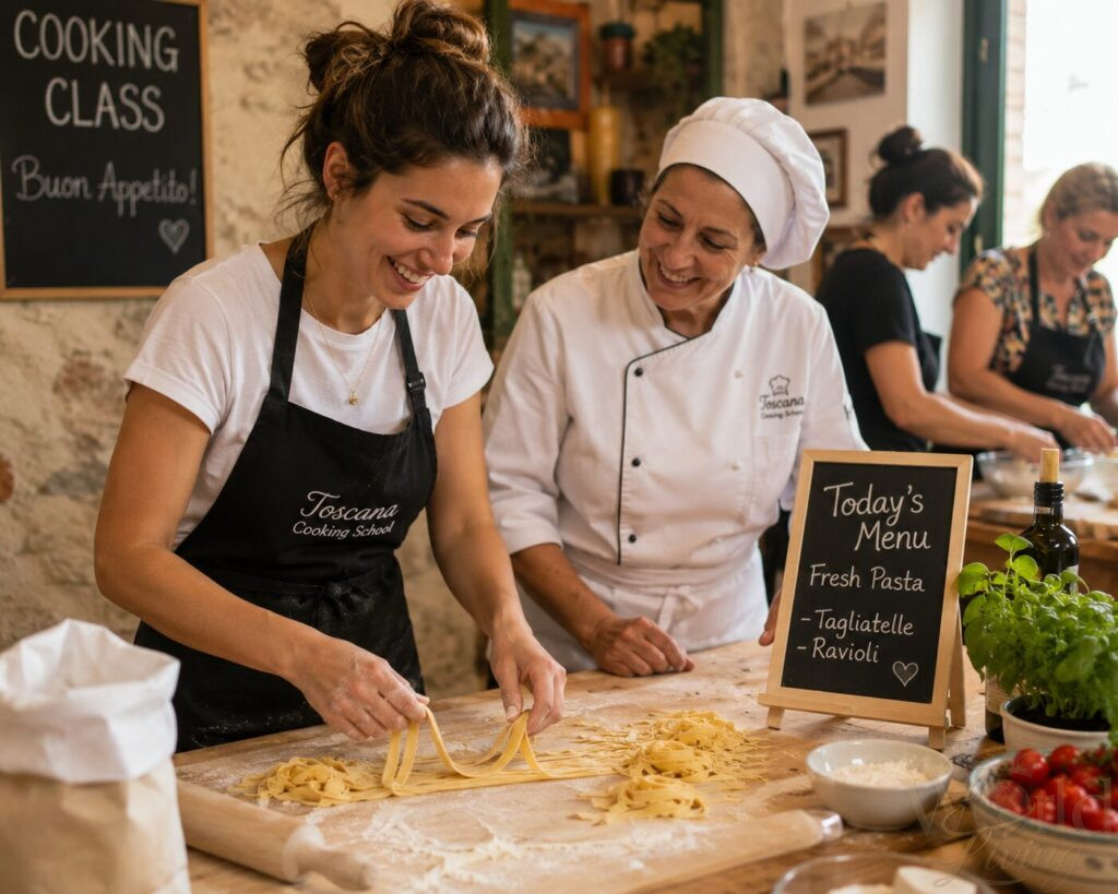 How to Experience Culture Deeper When Traveling Alone 2 How to Experience Culture Deeper.
Solo traveler taking a cooking class in Italy, learning to make pasta.