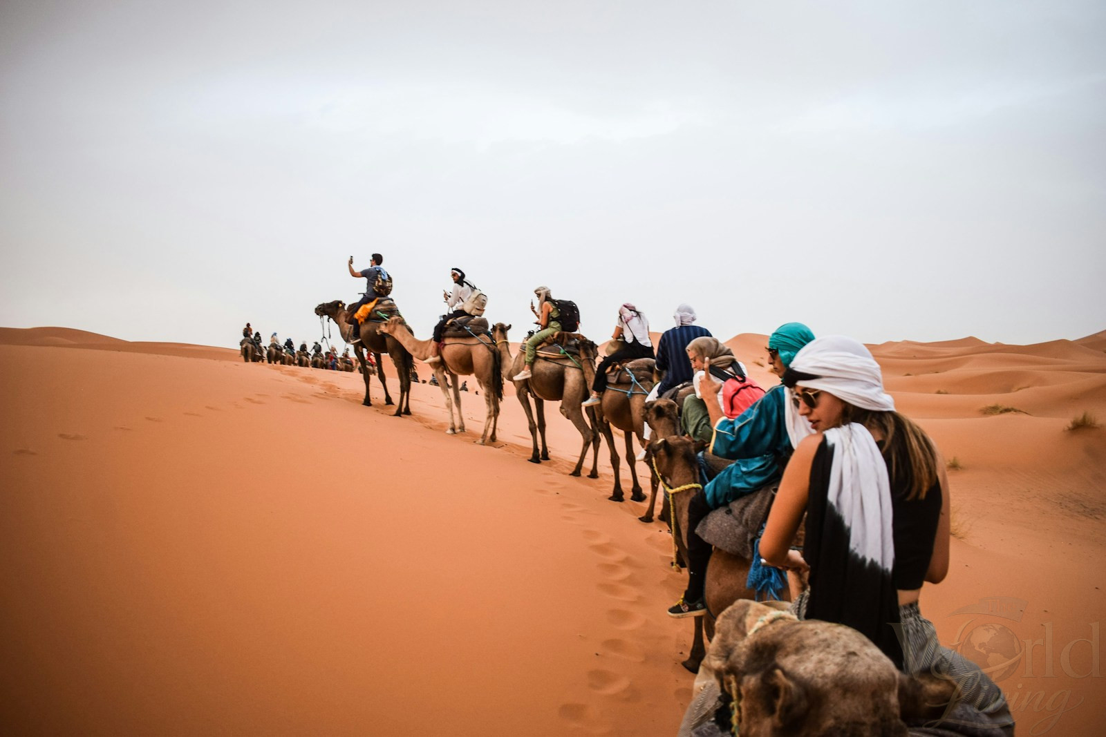The Ultimate Destination Guide for Experiential Travelers 3 a group of people riding camels across a desert