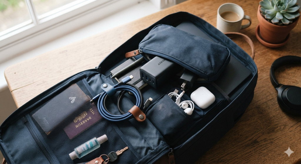 How to Pack Your Tech Gear for Travel – Smart Tips & Savings 4 How to Pack Your Tech Gear for Travel- compact travel charger and cables.