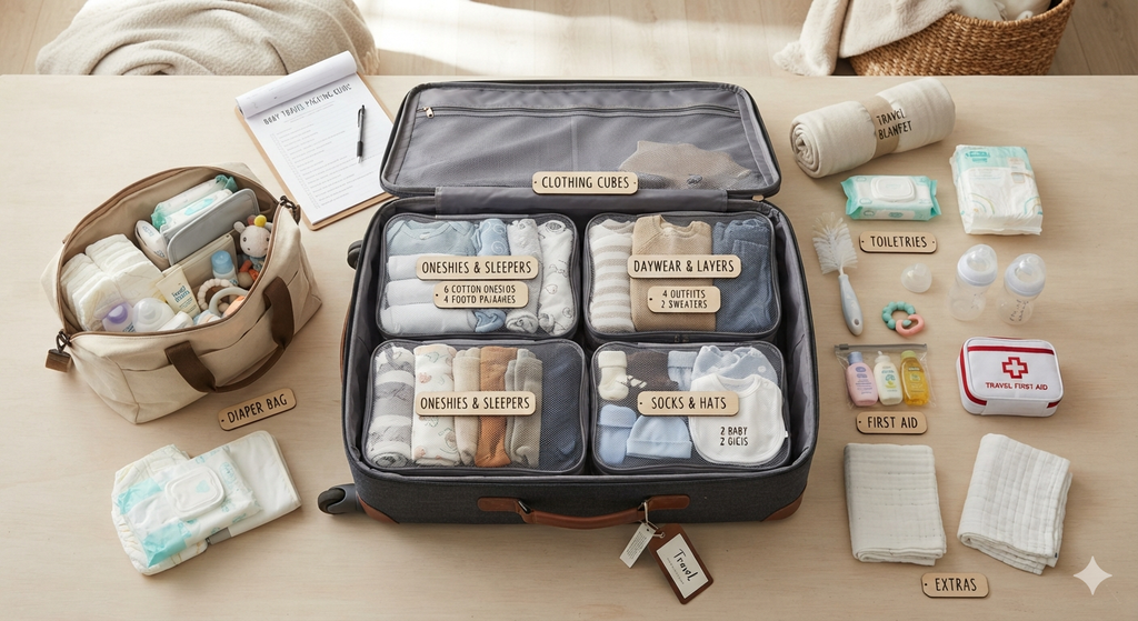 A Complete Packing Guide for Traveling With a Baby 2 Packing.