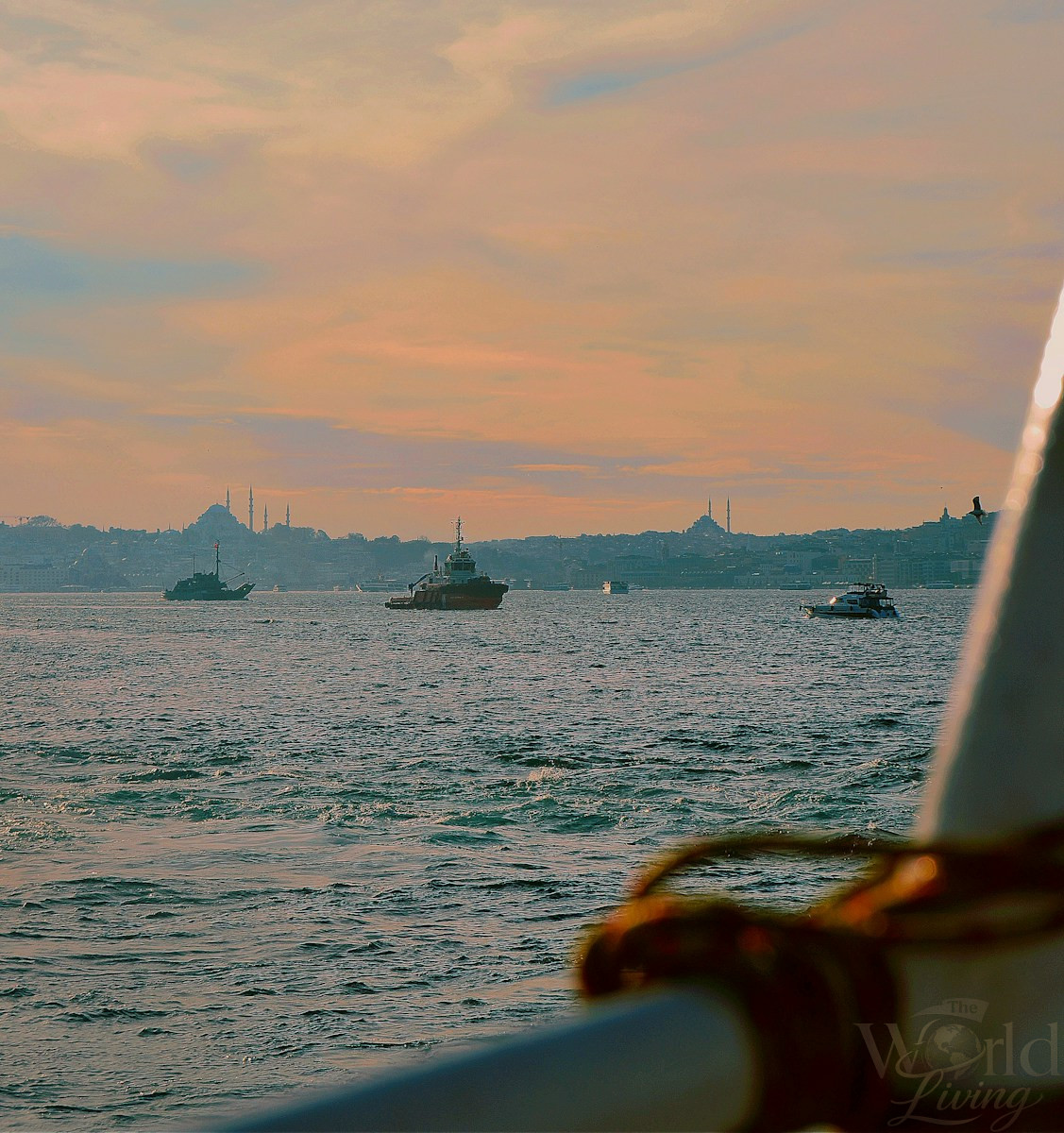 A 4-Day Istanbul Itinerary for First-Time Visitors 3 4-Day Istanbul Itinerary. Istanbul Itinerary. Boats on the water with cityscape in distance.