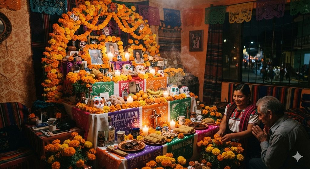 8 Local Festivals in Mexico Worth Traveling For 3 Local Festivals in Mexico: Day of the Dead altar with marigolds and offerings